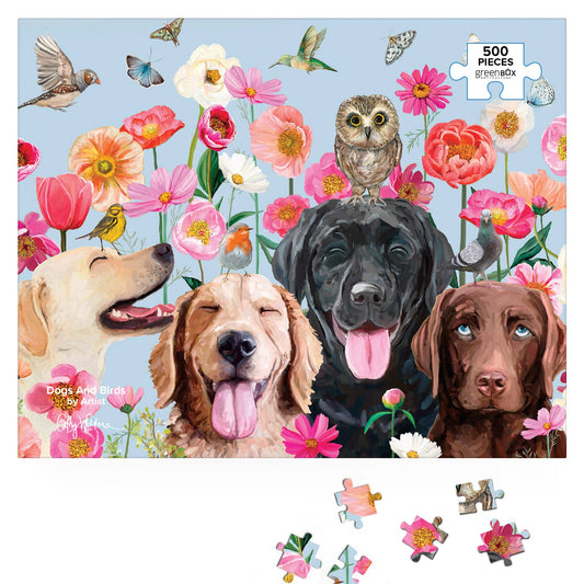 Dogs And Birds by Cathy Walters 500 Piece Puzzle