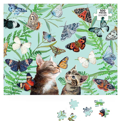 Butterfly And Kitten Friends by Cathy Walters 500 Piece Puzzle
