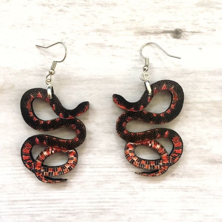 Red Snake Earrings