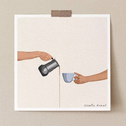 Spilled Coffee: 7" X 7"