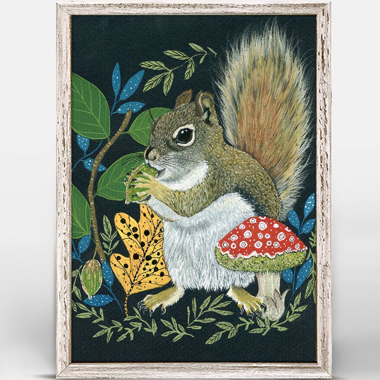 Squirrel In The Wild Mini Framed Canvas