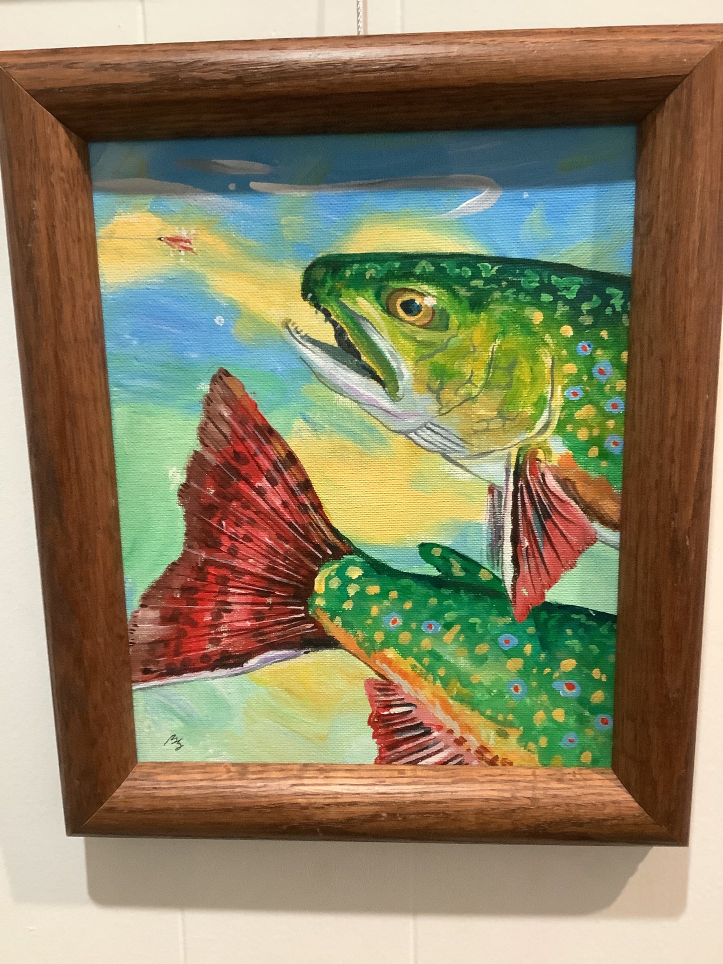 Colorful Brook Trout - Original Painting, Not a Print