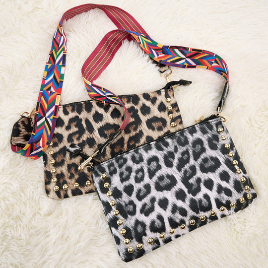 Leopard Crossbody Funky Strap Bag
